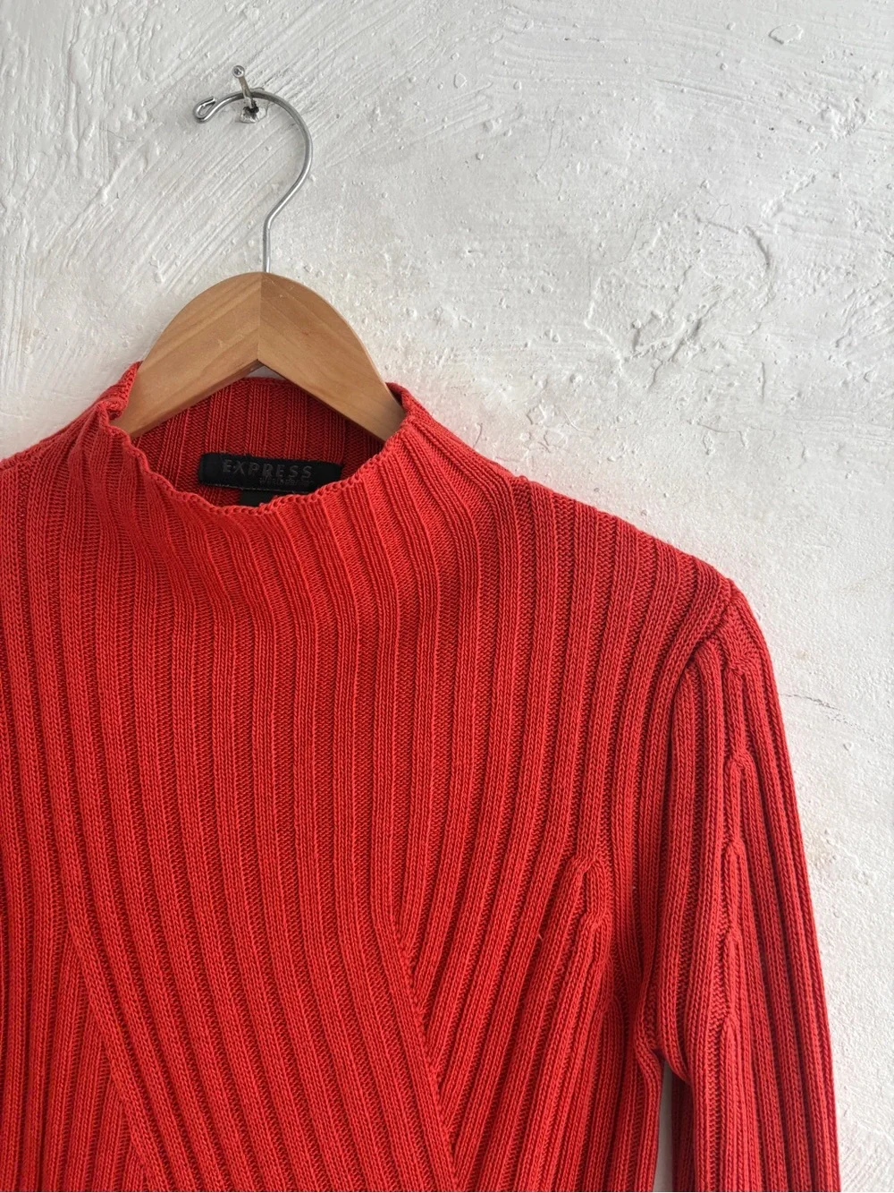 Vintage Express Burgundy Cable High Neck Sweater